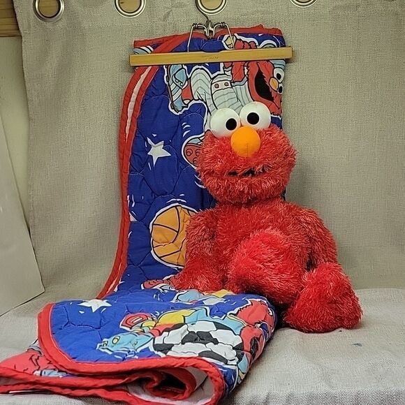 Elmo throw blanket. Approximately 38x56.  + 24" Plush Elmo - Picture 1 of 9